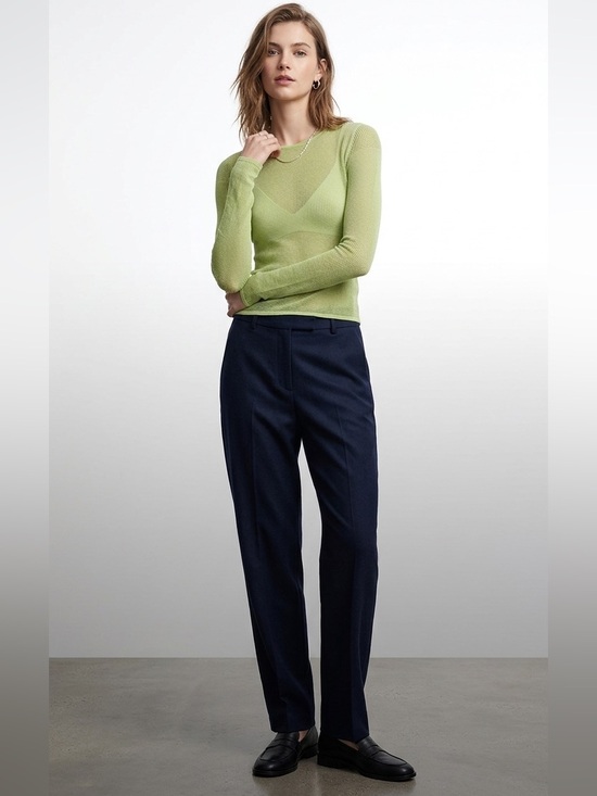 Aritzia Tops - Aritzia Sunday Best Green Down Town Mesh Knit Crewneck Sweater Top Extra Small